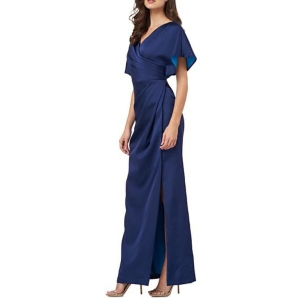 🔥JS Collections Elegant Faux Wrap Dress
